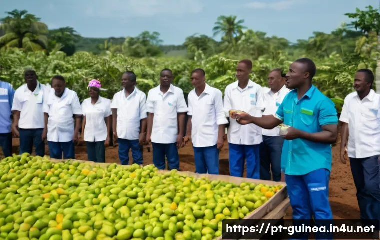 기니 노동시장과 직업 전망 - **A Vibrant Agro-Industrial Future in Guinea-Bissau:**
A dynamic and hopeful scene in a modern a...