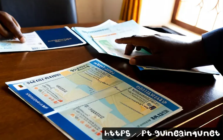 Home 17 기니에서 유학할 때 필요한 정보 - Photorealistic study-abroad planning scene in Conakry, Guinea: a Portuguese-speaking university stud...